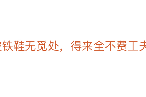 踏破鐵鞋無(wú)覓處，得來(lái)全不費(fèi)工夫