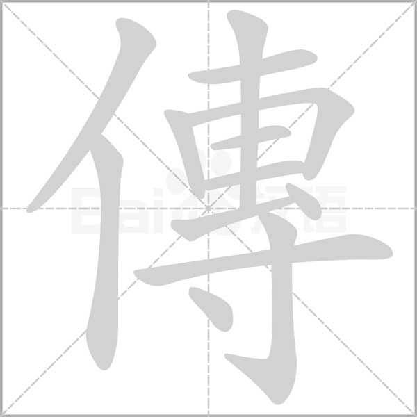 傳的筆順動(dòng)畫(huà)演示