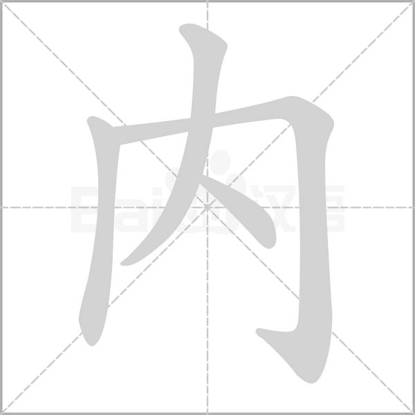 內的筆順動畫演示