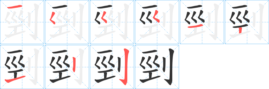 剄的筆順分步演示