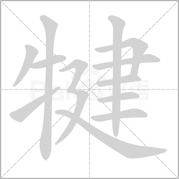 犍的筆順動(dòng)畫(huà)演示