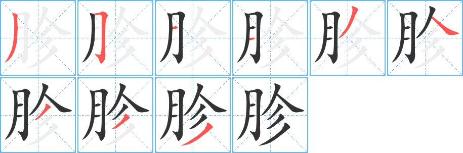 胗的筆順分步演示