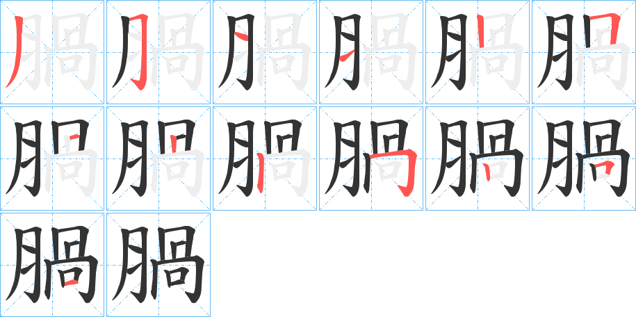 腡的筆順分步演示