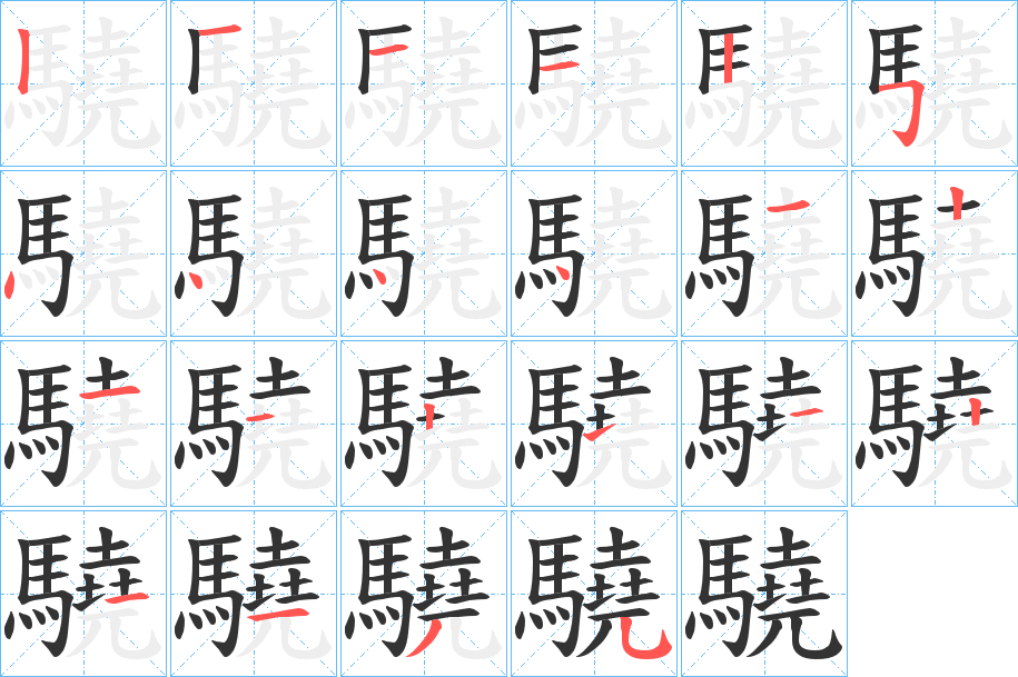 驍的筆順分步演示
