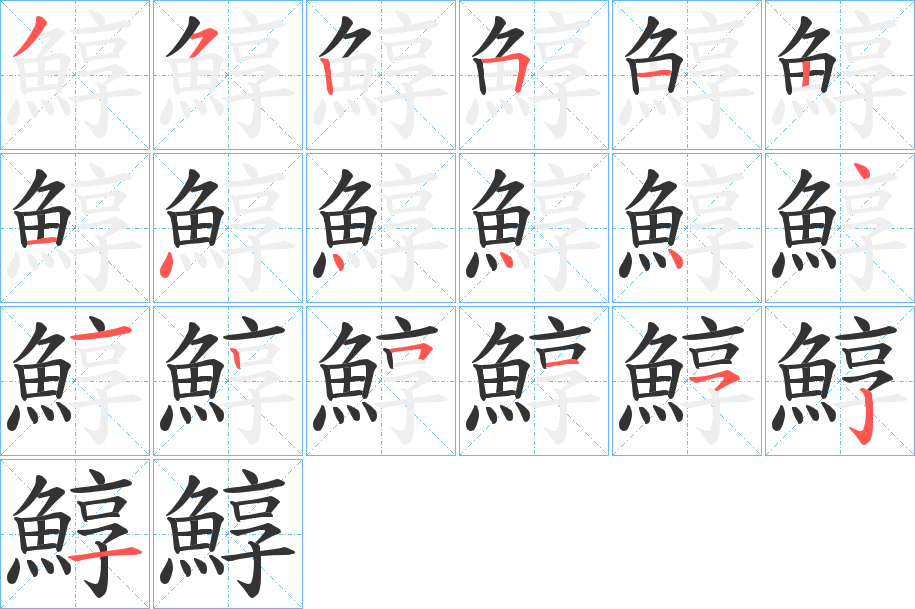 鯙的筆順分步演示