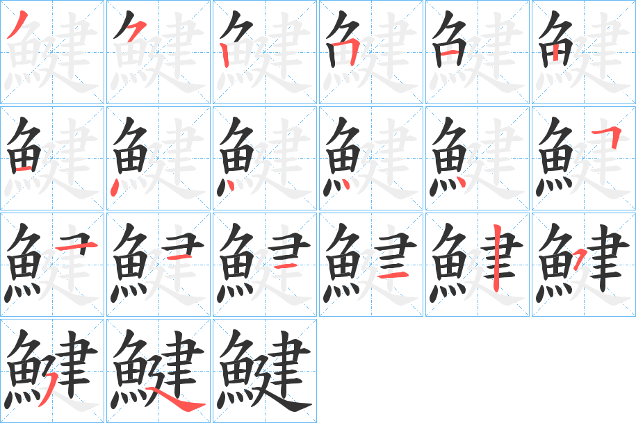 鰎的筆順分步演示